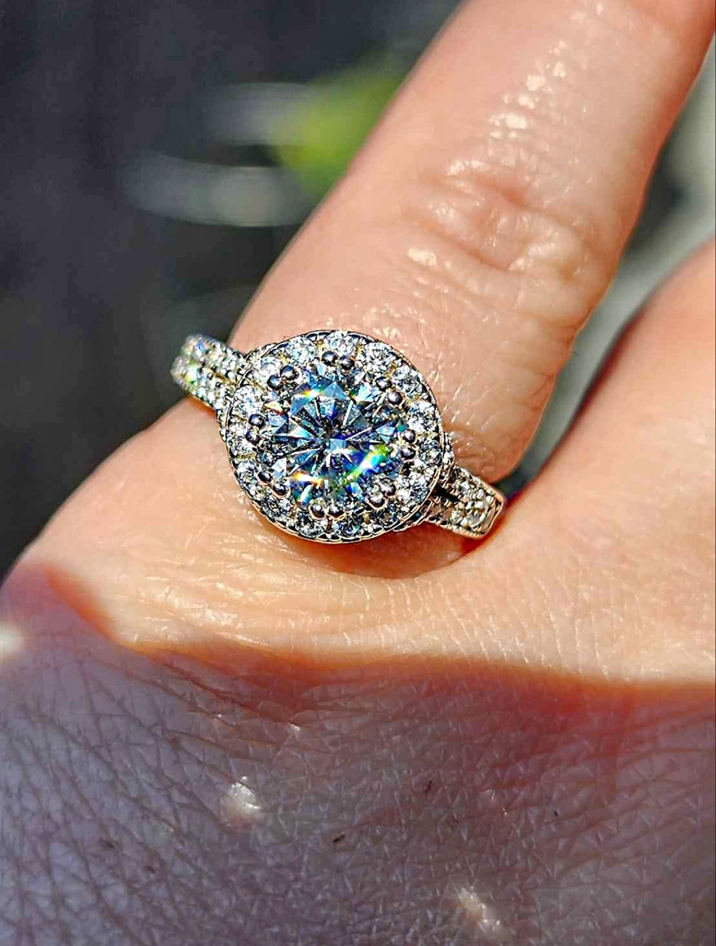 2 carat Moissanite 18kt Gold Plated Sterling Silver Ring